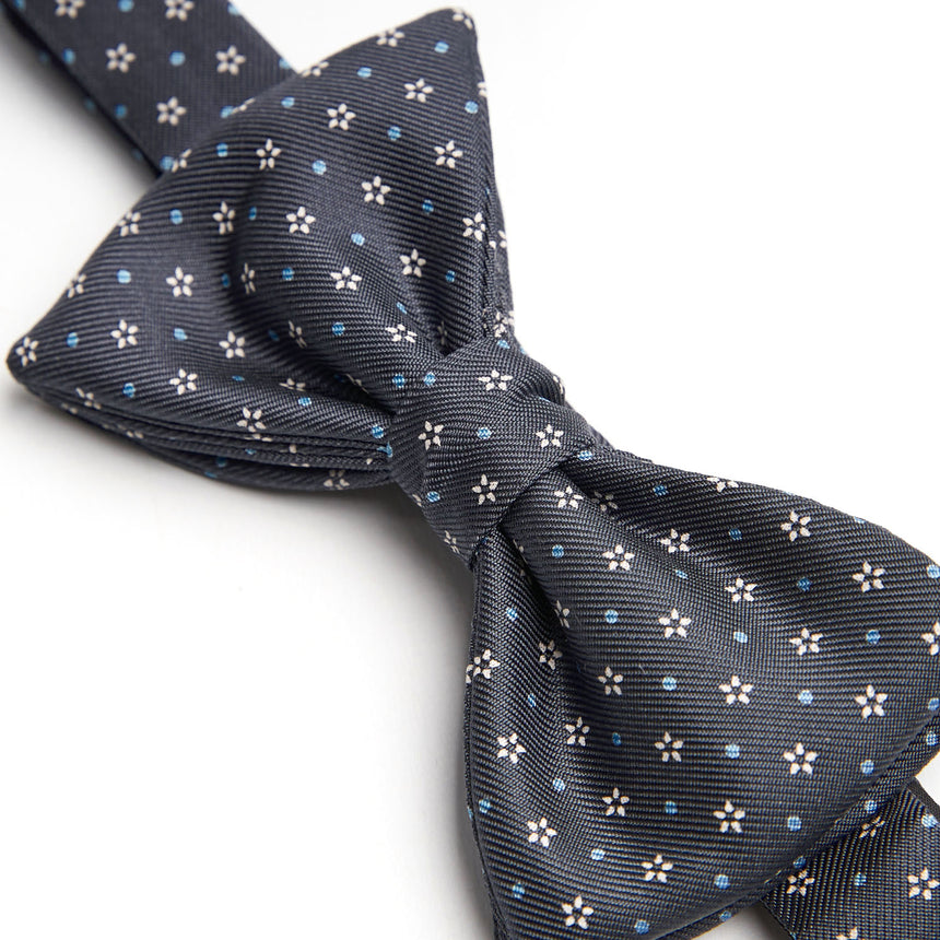 DARK GREY PRE-KNOTTED SILK BOWTIE