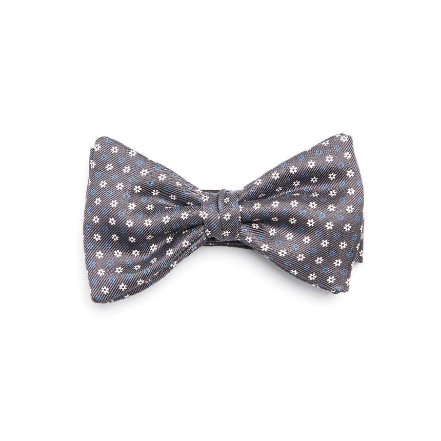 DARK GREY PRE-KNOTTED SILK BOWTIE