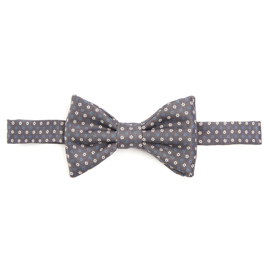 DARK GREY PRE-KNOTTED SILK BOWTIE