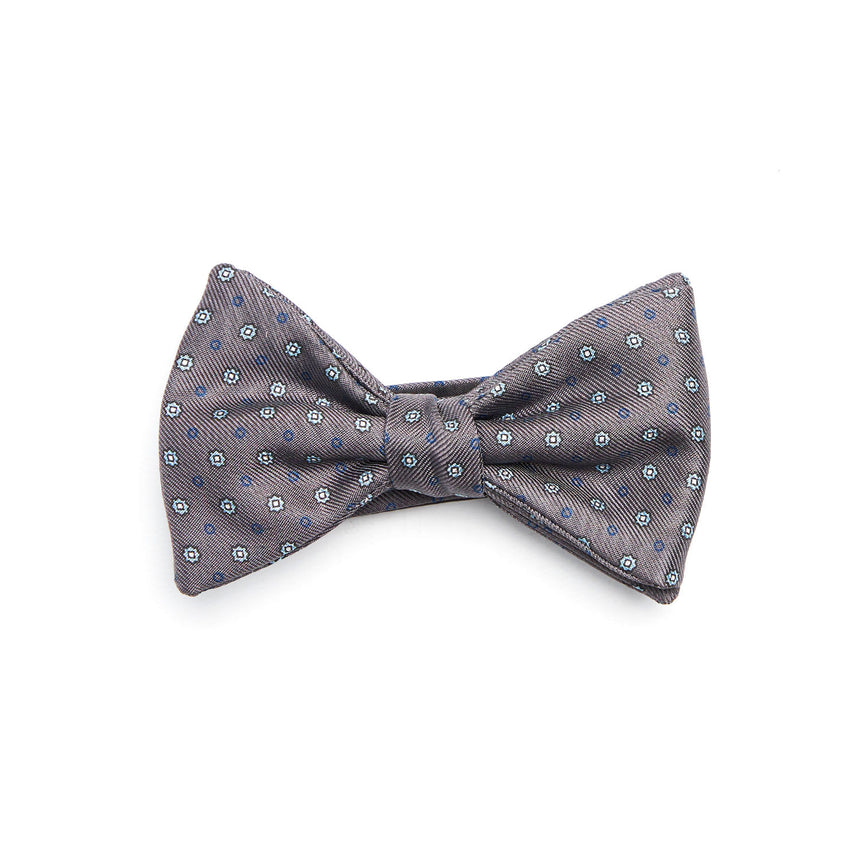 DARK GREY PRE-KNOTTED SILK BOWTIE