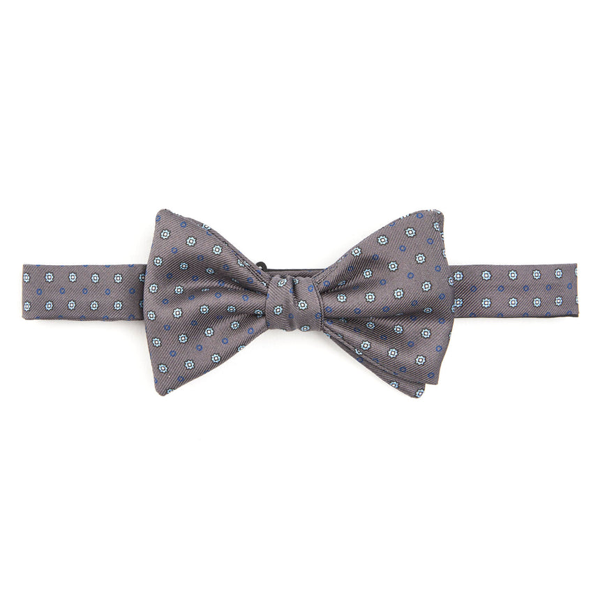 DARK GREY PRE-KNOTTED SILK BOWTIE