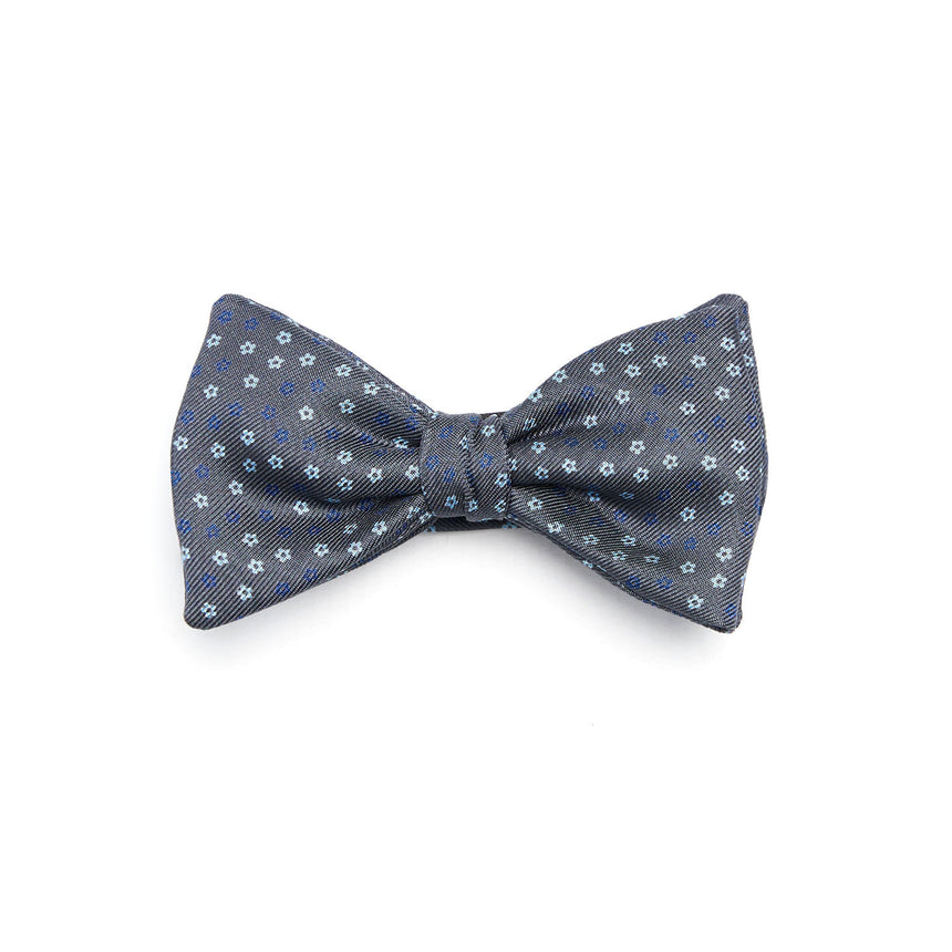 DARK GREY PRE-KNOTTED SILK BOWTIE