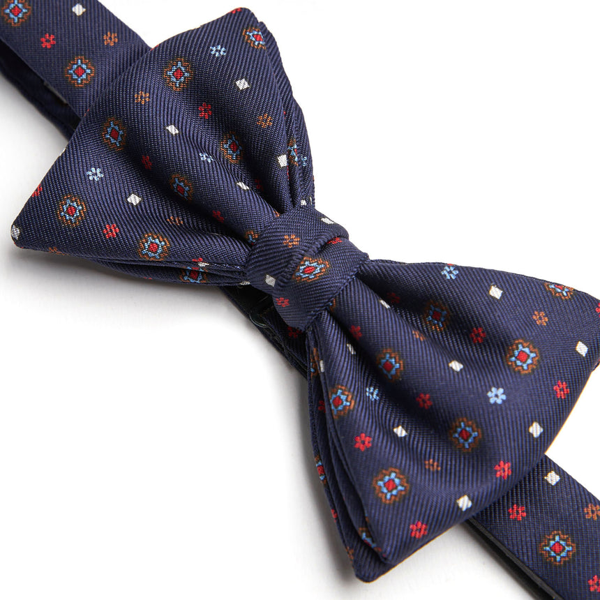 DARK BLUE PRE-KNOTTED SILK BOWTIE