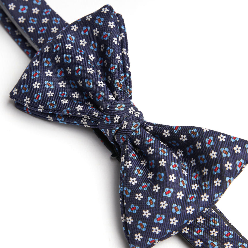 DARK BLUE PRE-KNOTTED SILK BOWTIE