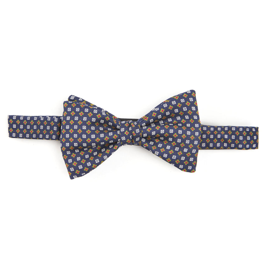 DARK BLUE PRE-KNOTTED SILK BOWTIE