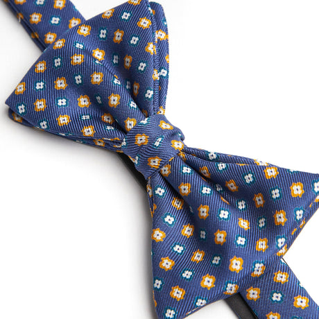 BLUE PRE-KNOTTED SILK BOWTIE