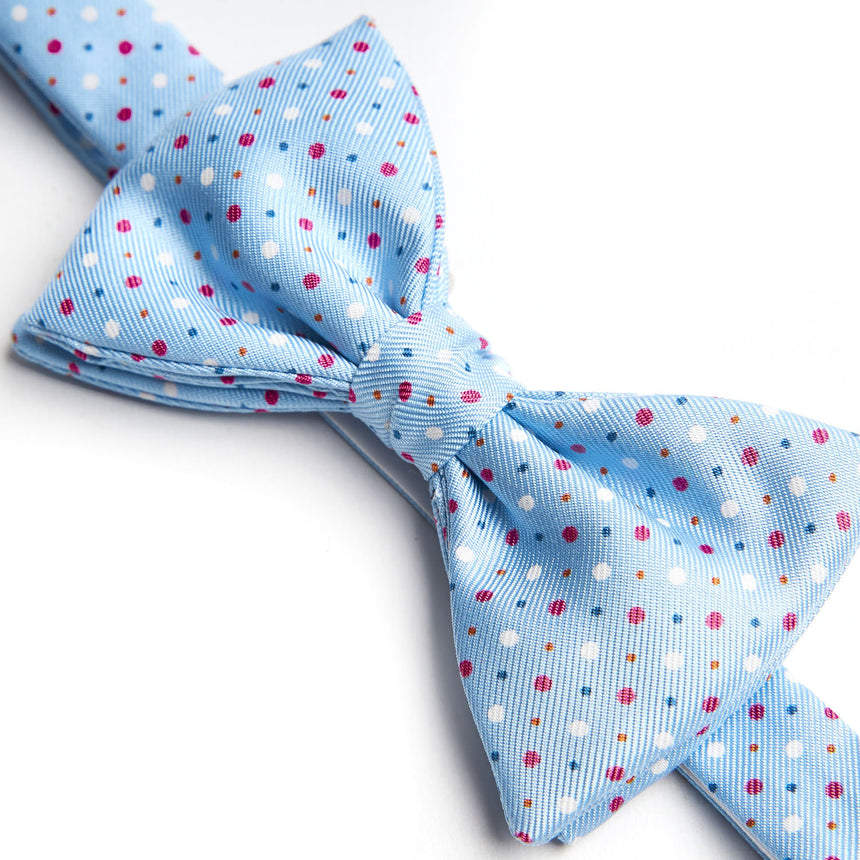 LIGHT BLUE PRE-KNOTTED SILK BOWTIE