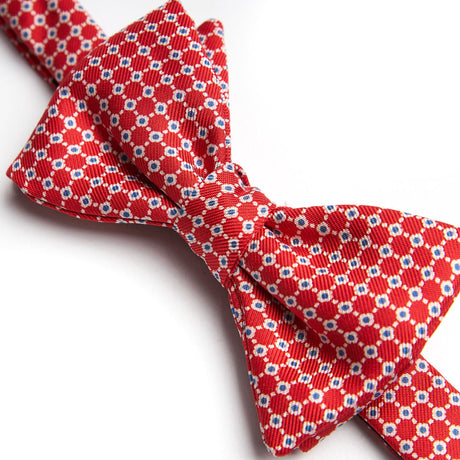 RED PRE-KNOTTED SILK BOWTIE