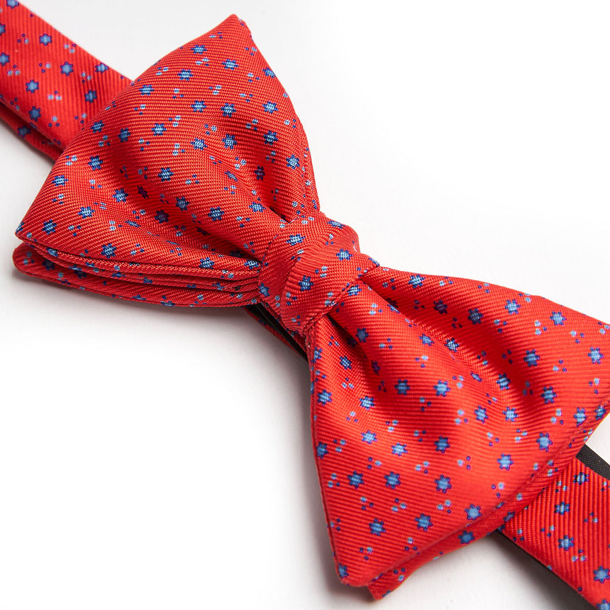 RED PRE-KNOTTED SILK BOWTIE