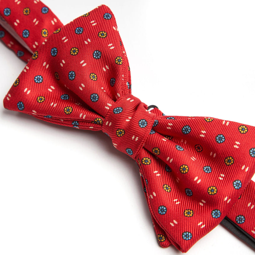 RED PRE-KNOTTED SILK BOWTIE