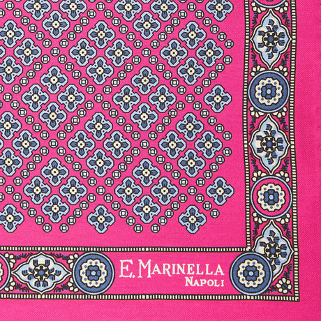 POCHETTE DA TASCHINO IN SETA STAMPATA A MANO FUCSIA