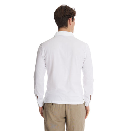 WHITE LONG SLEEVE POLO SHIRT