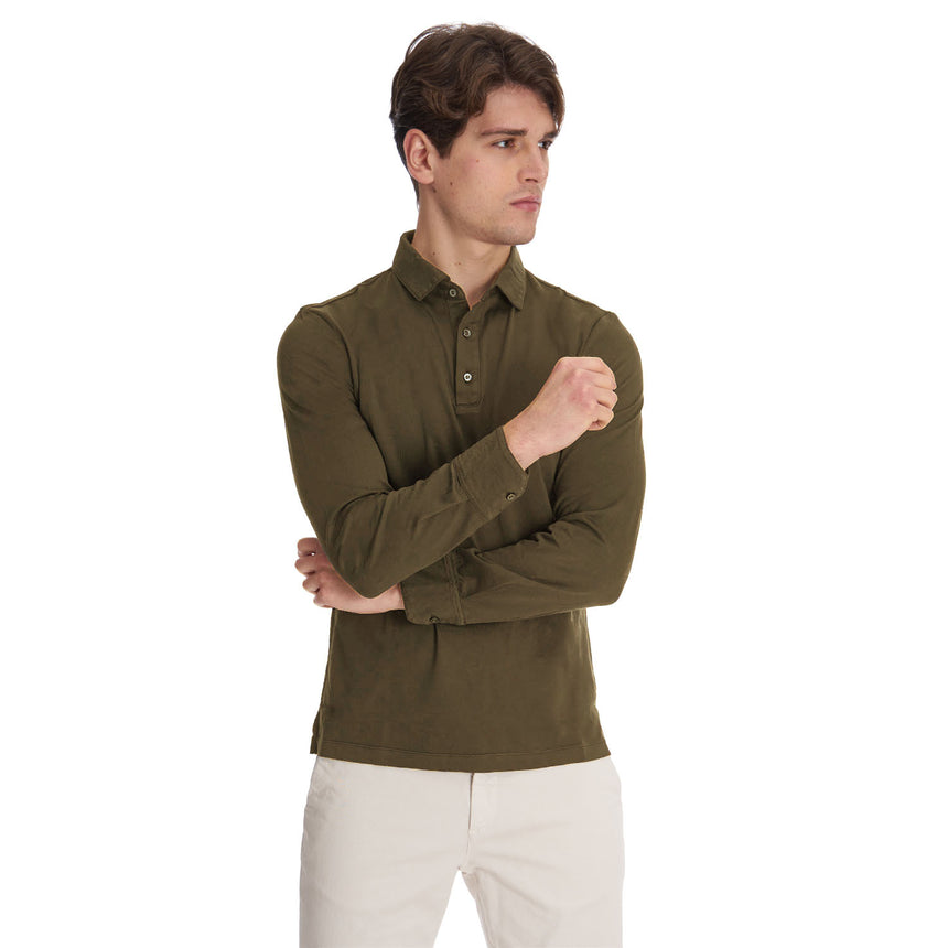 DARK GREEN LONG SLEEVE POLO