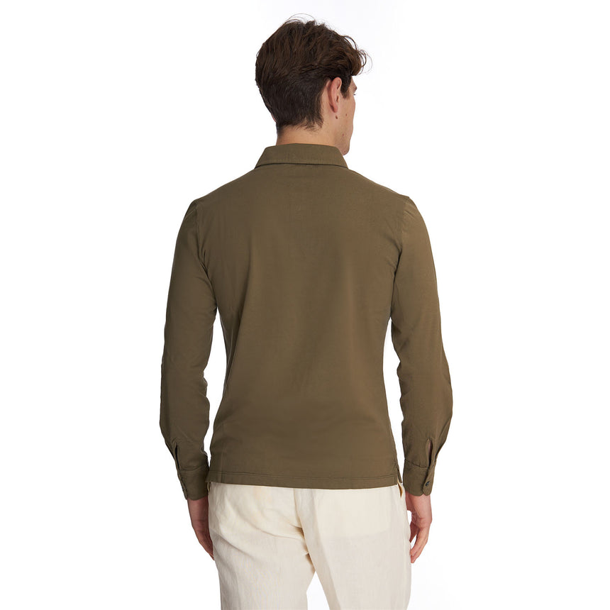 DARK GREEN LONG SLEEVE POLO SHIRT