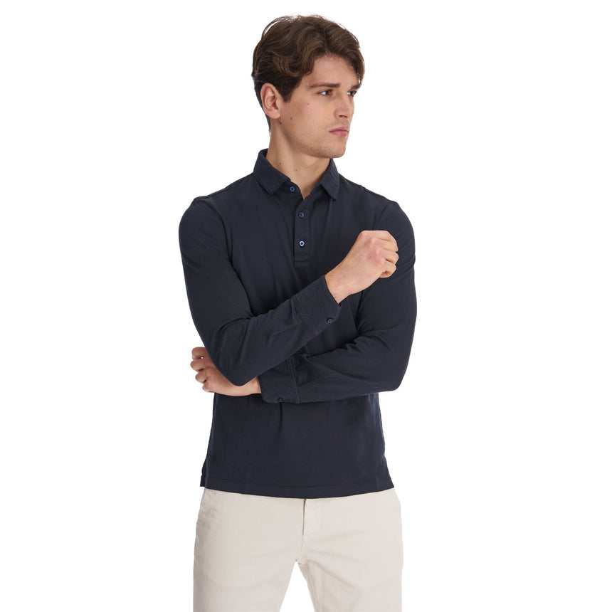 DARK BLUE LONG SLEEVE POLO