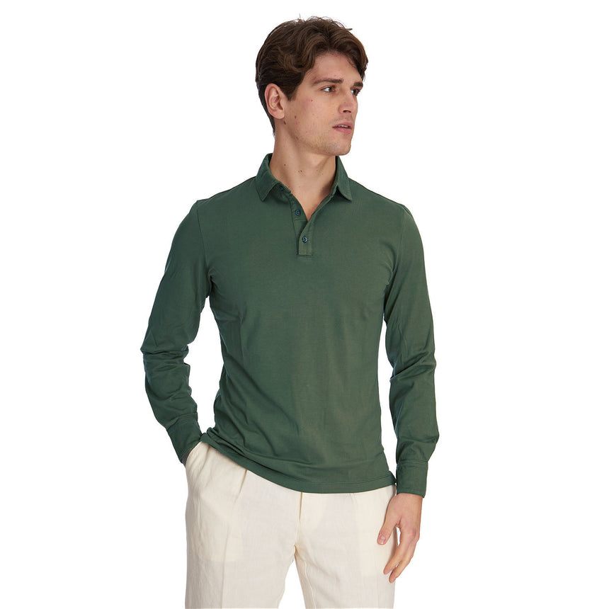 DARK GREEN LONG SLEEVE POLO