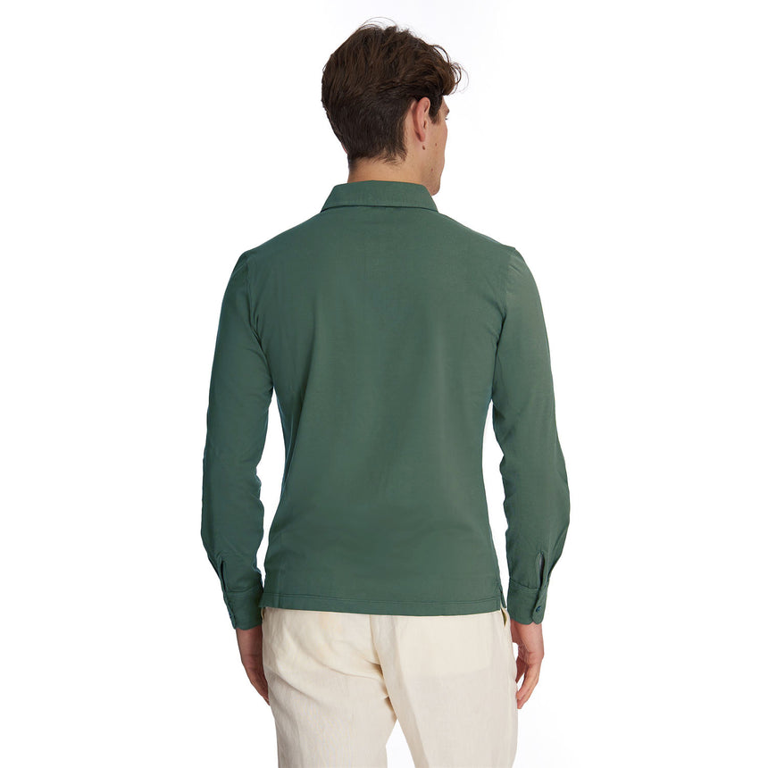 DARK GREEN LONG SLEEVE POLO