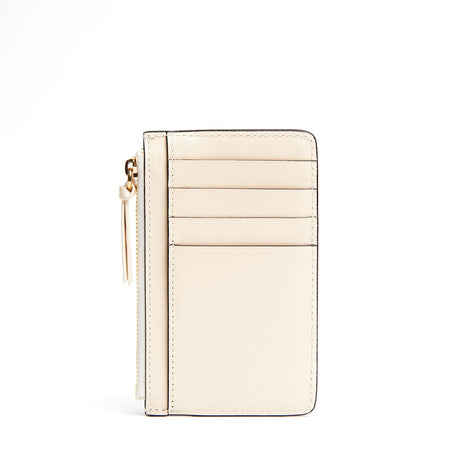 BEIGE ZIP CREDIT CARD HOLDER