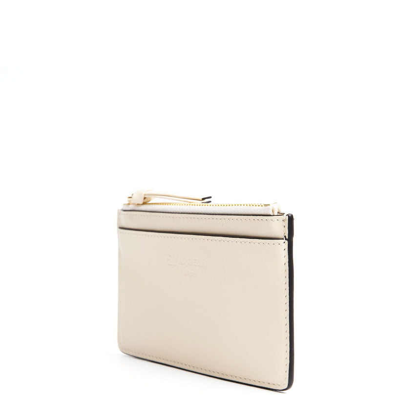 BEIGE ZIP CREDIT CARD HOLDER