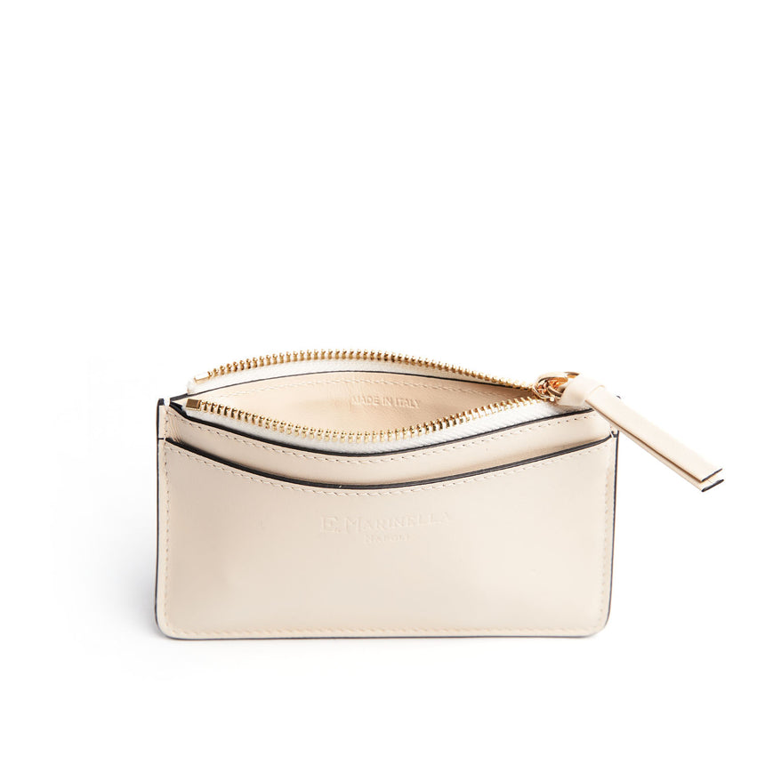 BEIGE ZIP CREDIT CARD HOLDER