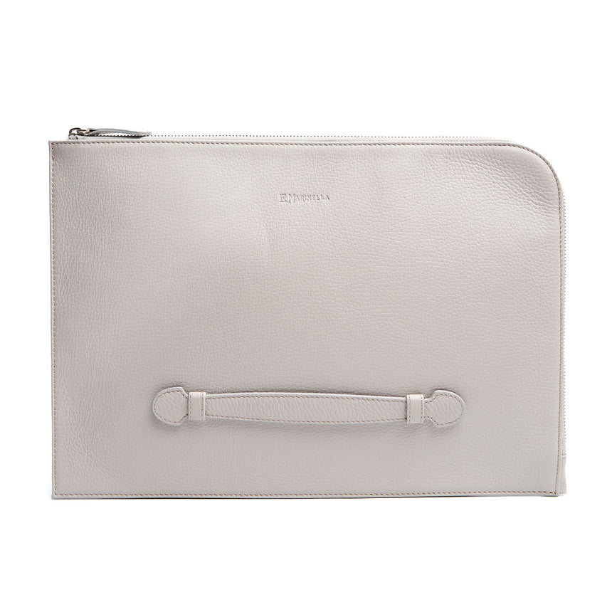 LIGHT GREY LEATHER PORTFOLIO