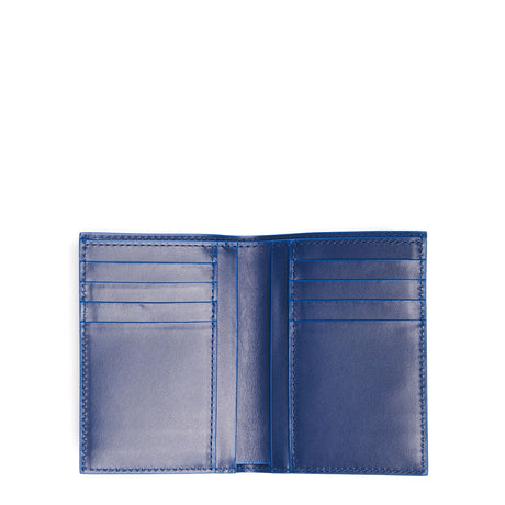 BLUE LEATHER VERTICAL WALLET