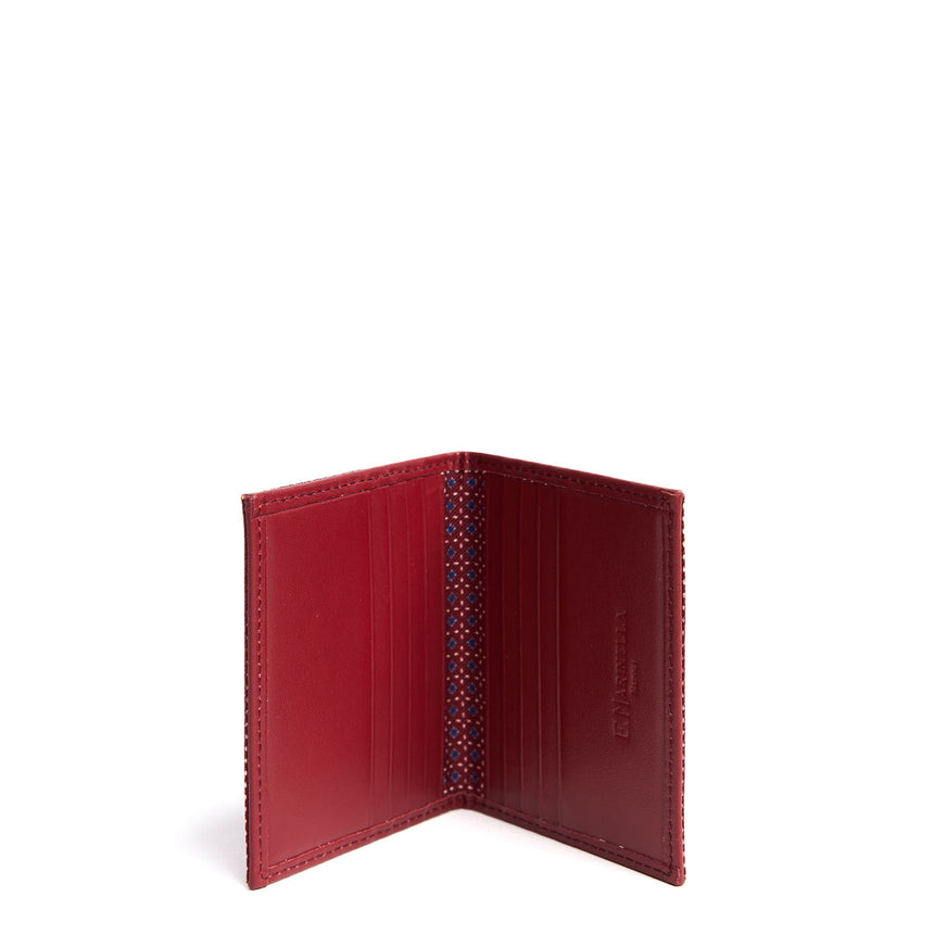 BURGUNDY LEATHER FOLDING CARD HOLDER