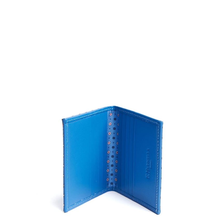 LIGHT BLUE LEATHER FOLDING CARD HOLDER