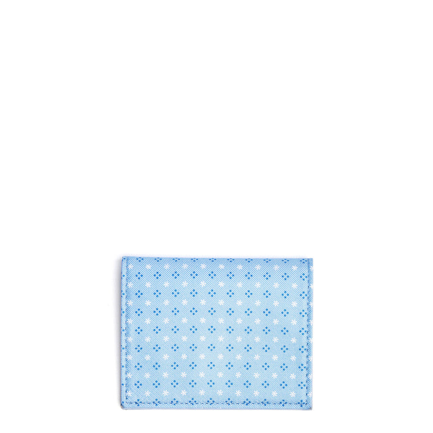 LIGHT BLUE LEATHER FOLDING CARD HOLDER