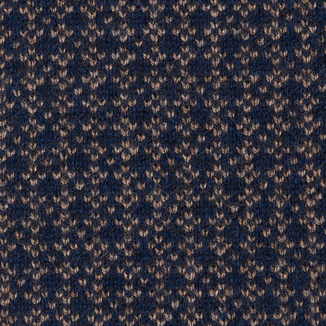 DARK BLUE AND BROWN NECK WARMER WITH MICRO PATTERN