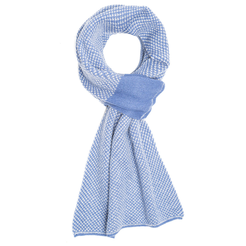 SCALDACOLLO BLUETTE E BEIGE IN CASHMERE