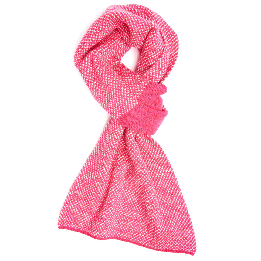 FUCHSIA AND BEIGE CASHMERE NECK WARMER