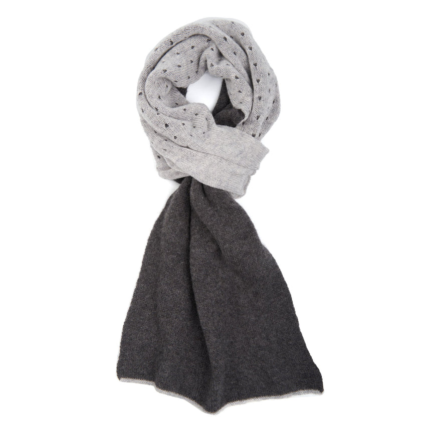 DARK AND LIGHT GRAY CASHMERE NECK WARMER