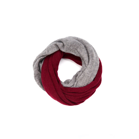 BURGUNDY AND DARK GREY DOUBLE-KNIT WARMER