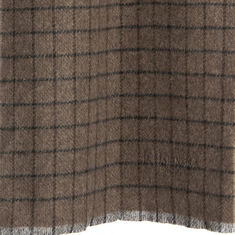 LIGHT BROWN SMALL-CHECK SCARF