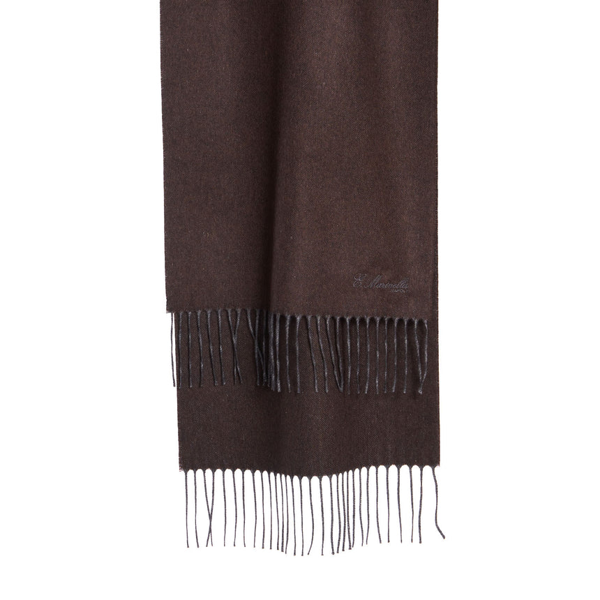 DARK BROWN SILK AND CASHMERE SCARF