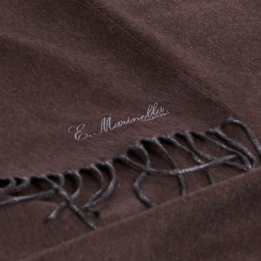 DARK BROWN SILK AND CASHMERE SCARF