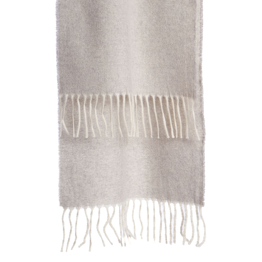 LIGHT GREY AND WHITE DOUBLE-FACE SCARF