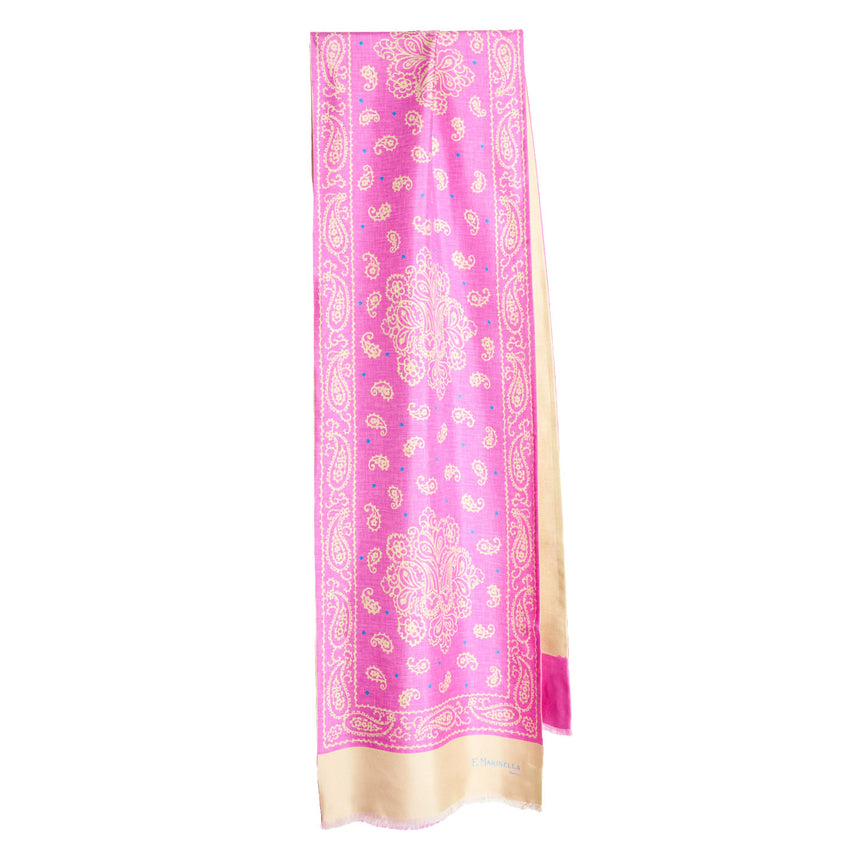 PINK AND BEIGE DOUBLE SILK SCARF