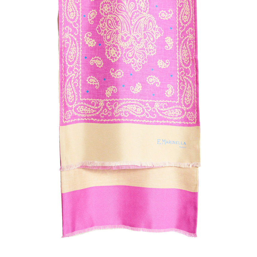 PINK AND BEIGE DOUBLE SILK SCARF