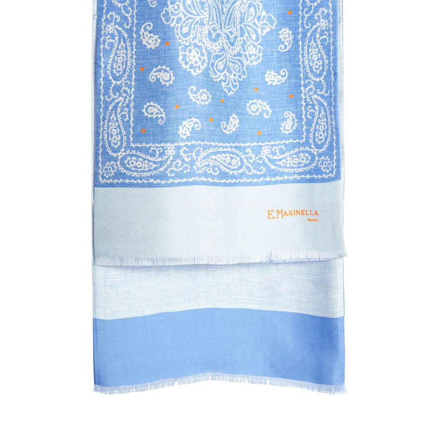 DARK AND LIGHT BLUE DOUBLE SILK SCARF