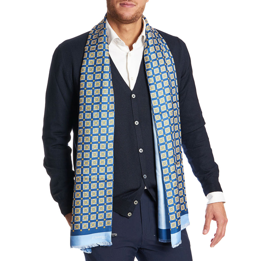 DARK AND LIGHT BLUE DOUBLE SCARF