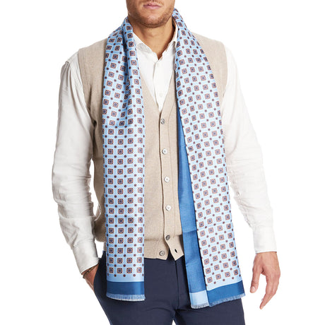 DARK AND LIGHT BLUE DOUBLE SCARF