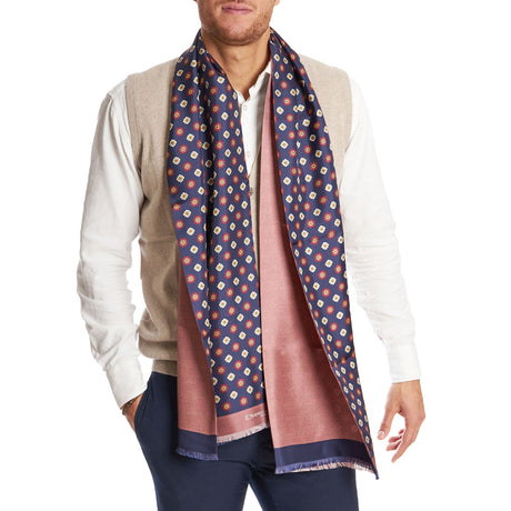 DARK BLUE AND PINK DOUBLE SCARF