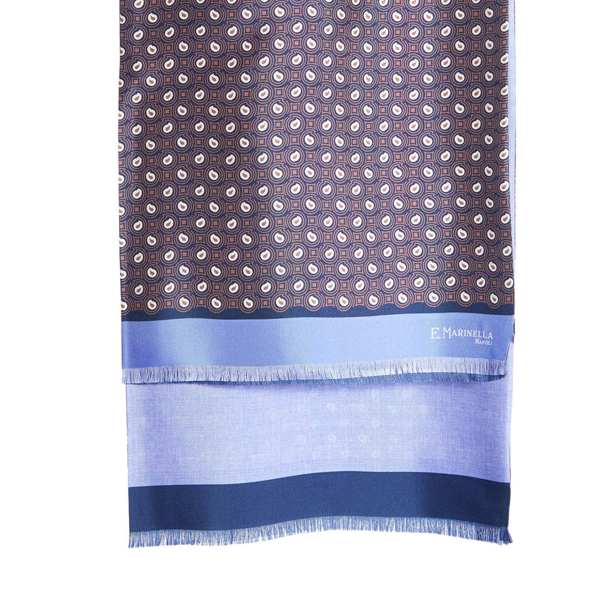 MIDNIGHT AND LIGHT BLUE DOUBLE SILK SCARF