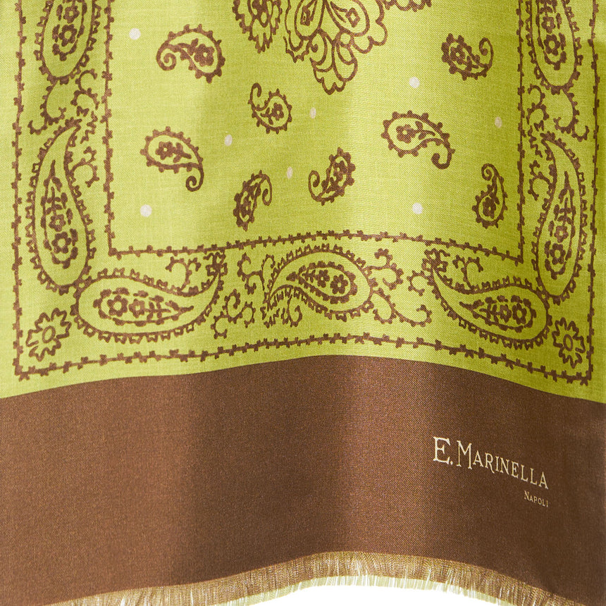 SCIARPA TUBOLARE VERDE OLIVA IN SETA TWILL