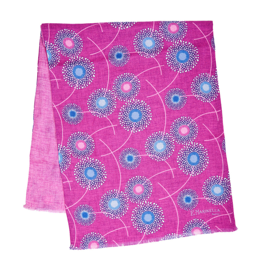 PINK AND FUCHSIA WOOL AND SILK SCARF