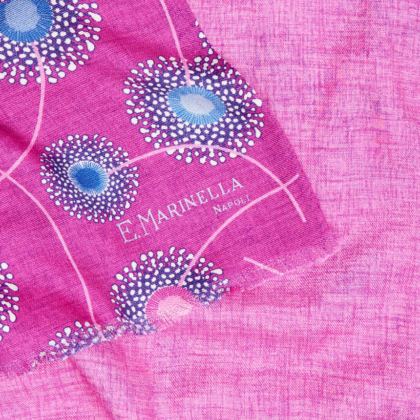 PINK AND FUCHSIA WOOL AND SILK SCARF