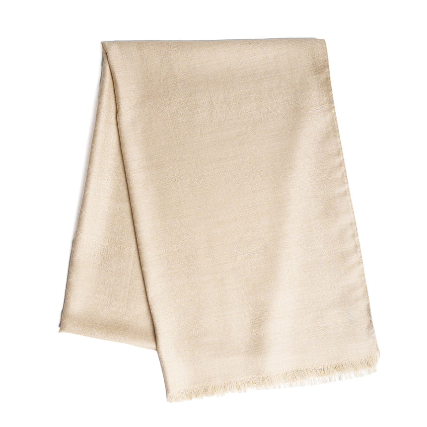 BEIGE EM LOGO SCARF