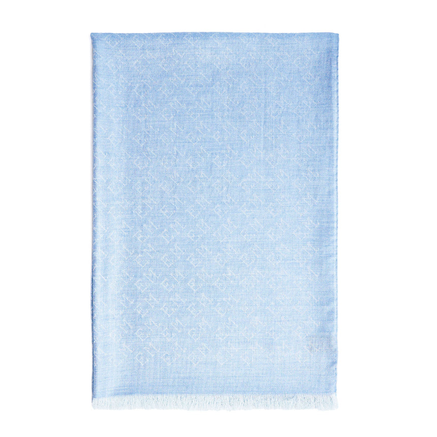 POWDER BLUE EM LOGO SCARF